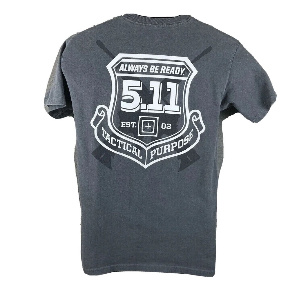 5.11 Tactical T-Shirt Mens Small Always Ready Firearm Police Badge Army Military